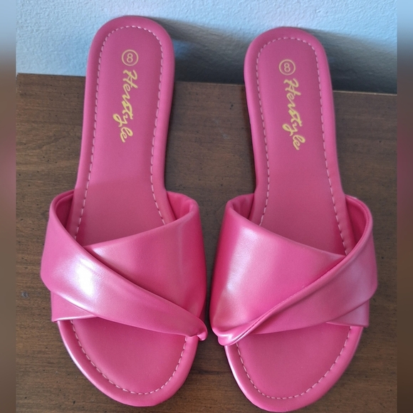Herstyle Pink Women's Flats Sandals Size 8 - Picture 3 of 6